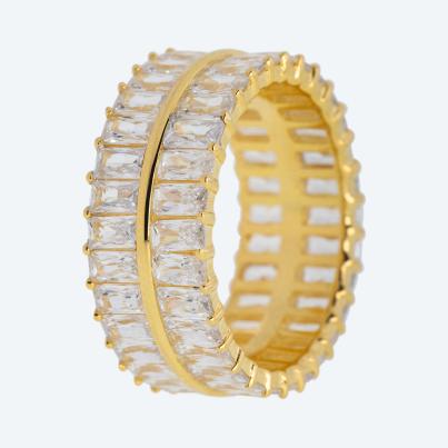 Ring 925 Sterling Silber vergoldet Zirkonia