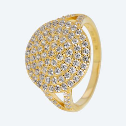 Ring 925 Sterling Silber vergoldet Zirkonia