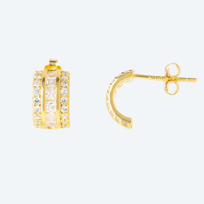 Ohrstecker 925 Sterling Silber vergoldet Zirkonia