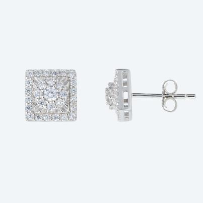 SET: 2-teilig Ohrstecker 925 Silber Zirkonia