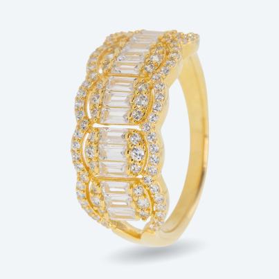 Ring 925 Sterling Silber vergoldet Zirkonia