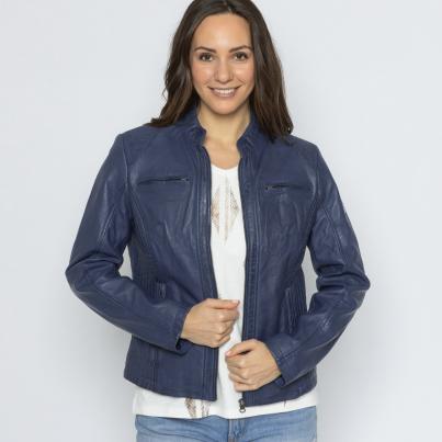 OTTO KERN Damen-Lederjacke jeansblau