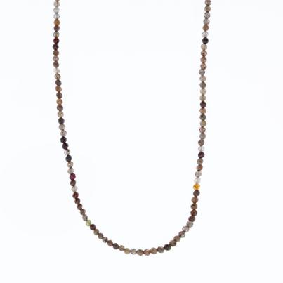 Collier Mokka Zirkon Karabiner 925 Silber