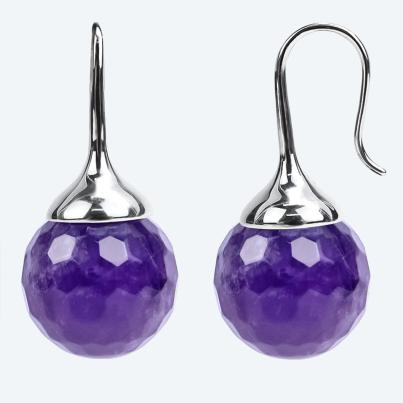 Ohrhänger 925 Sterling Silber Amethyst