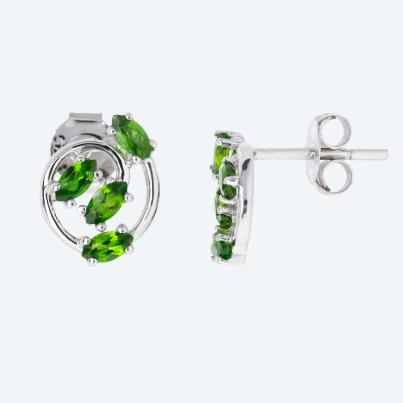 Ohrstecker 925 St. Silber rhodiniert Chromdiopsid