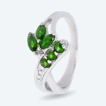 Ring 925 St. Silber rhodiniert Chromdiopsid