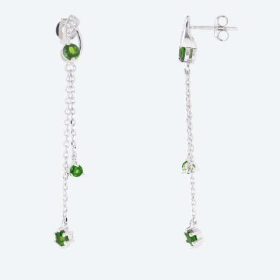 Ohrhänger 925 St. Silber rhodiniert Chromdiopsid