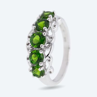 Ring 925 St. Silber rhodiniert Chromdiopsid