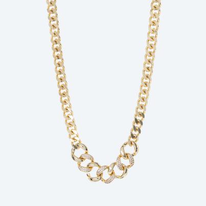 Collier Messing vergoldet Zirkonia