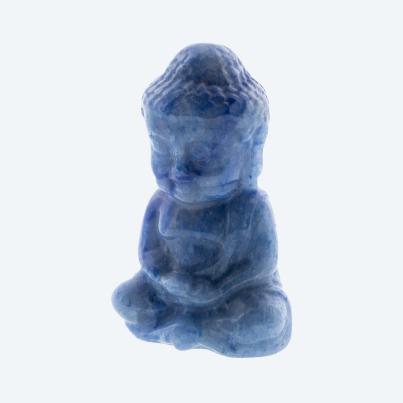 Buddha Aventurin blau gefärbt