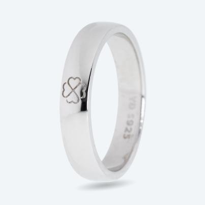 Ring 925 St. Silber rhodiniert Kleeblatt