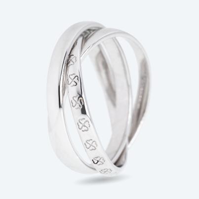 Ring 925 St. Silber rhodiniert Kleeblätter