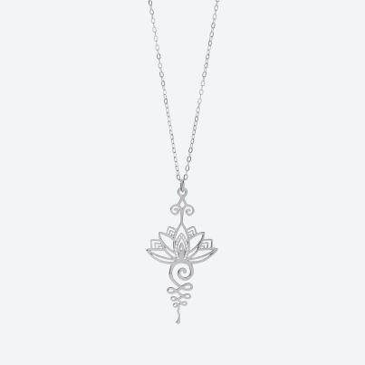Anhänger Lotus mit Kette 925 St. Silber rhodiniert