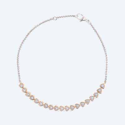 Herzarmband 925 Silber bicolor Kanada Brillanten