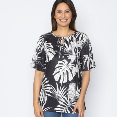 TRENDS by J. Leibfried Shirtbluse schwarz/weiß