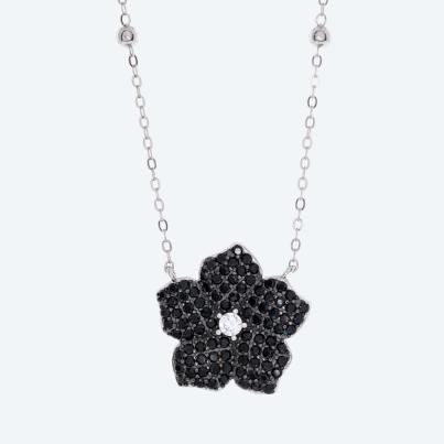 Collier 925 Silber rhodiniert Spinell