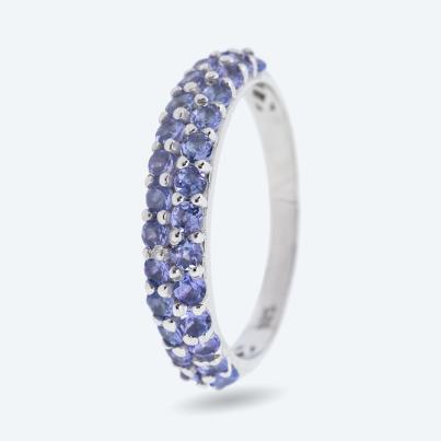 Ring 925 Silber rhodiniert Tansanit