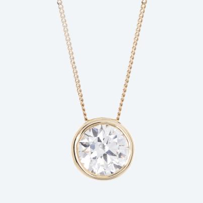 LG Anhänger mit Kette 585 Gelbgold Brillant