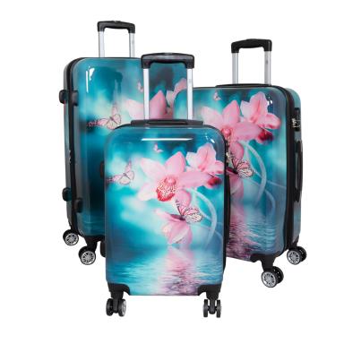 3-teiliges Polycarbonat-Kofferset 'Orchidee'
