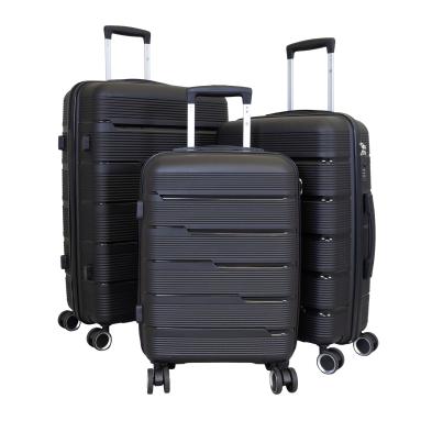 3-teiliges Polypropylen-Kofferset 'Aruba' schwarz