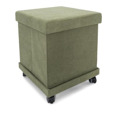 Hocker faltbar mit Untersatz Cord olivgrün