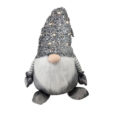LED-Glitzerwichtel sitzend silber