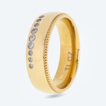 Ring Titan vergoldet Zirkonia