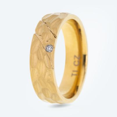 Ring Titan vergoldet Zirkonia