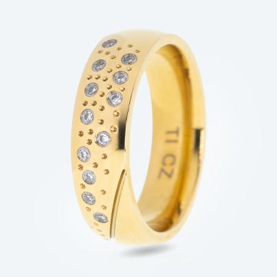 Ring Titan vergoldet Zirkonia