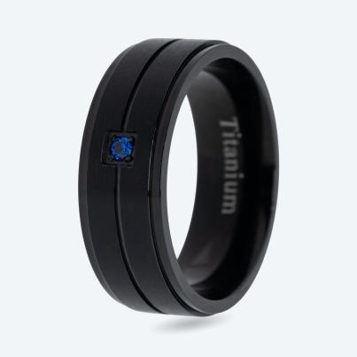 Ring Titan schwarz Zirkonia