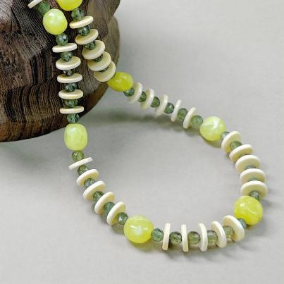 Collier Lemon Jade, Apatit Magnetverschluß