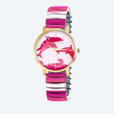ChocoMoon Damenuhr "Pink Dolphins" Quarz