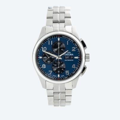 DELMA Herrenuhr Klondike Classic Automatik blau