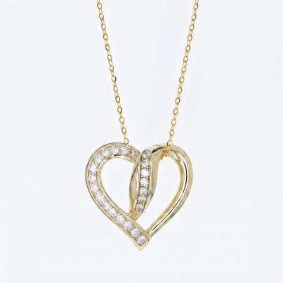 Anhänger mit Kette 925 Silber vergoldet Zirkonia