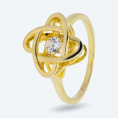 Ring 925 Sterling Silber vergoldet Zirkonia