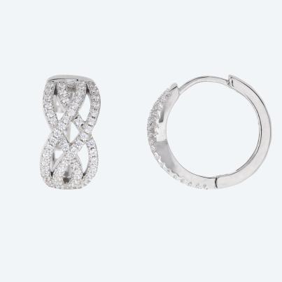 Creolen 925 St. Silber rhodiniert  Zirkonia
