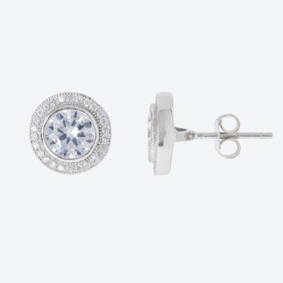 Ohrstecker 925 St. Silber rhodiniert Zirkonia