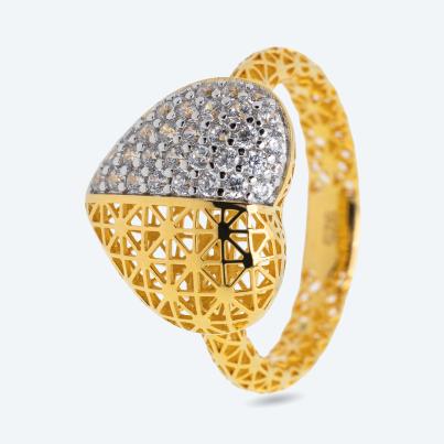 Ring 925 Sterling Silber vergoldet Zirkonia