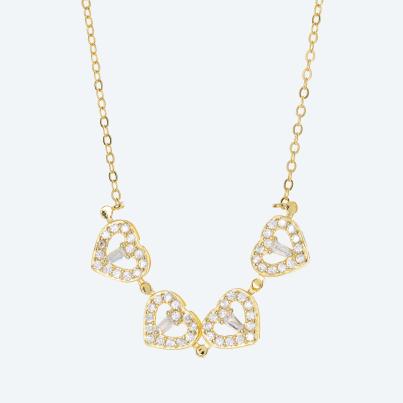 Collier 925 Sterling Silber vergoldet Zirkonia