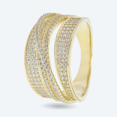 Ring 925 Sterling Silber vergoldet Zirkonia