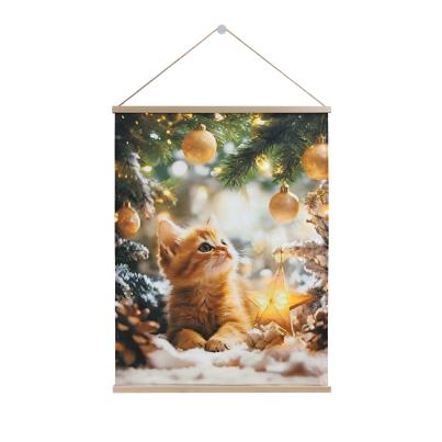LED-Wandbild Katze mit Stern