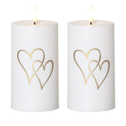 LED-Außenkerzen 2er Set Herz