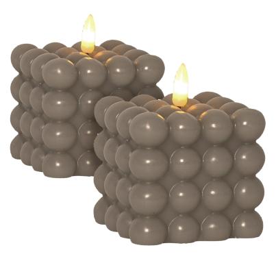 2 LED-Kerzen Bubble-Optik