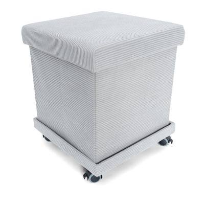 Hocker faltbar mit Untersatz Cord hellgrau