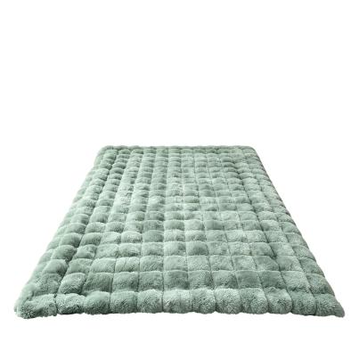 Felldecke Bubbles-Optik salbei