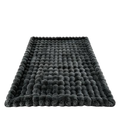 Felldecke Bubbles-Optik grau