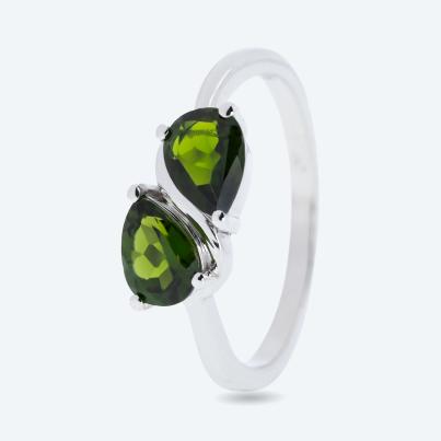 Ring 925 Silber rhodiniert Chromdiopsid
