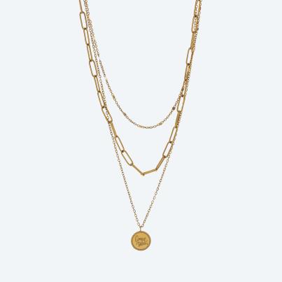 Collier Edelstahl vergoldet