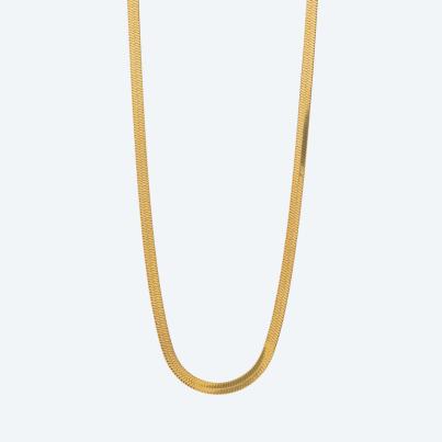 Heringbone-Kette Edelstahl vergoldet