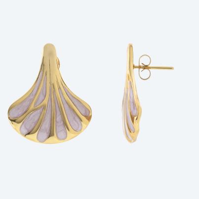 Ohrstecker Edelstahl vergoldet Emaille